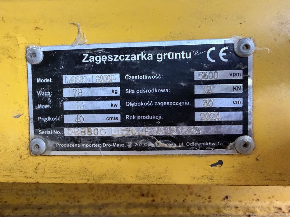 Zageszczarka 78kg wynajem mozliwy dowóz