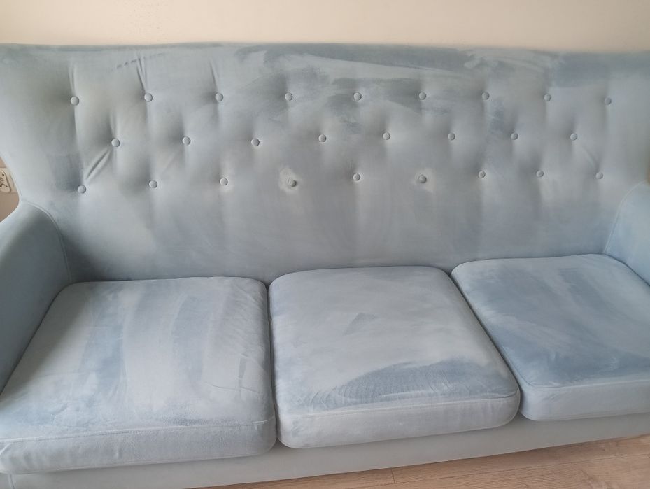Sofa uszak niebieska 3-osobowa