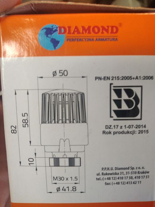 Głowica termostatyczna Diamont nowa