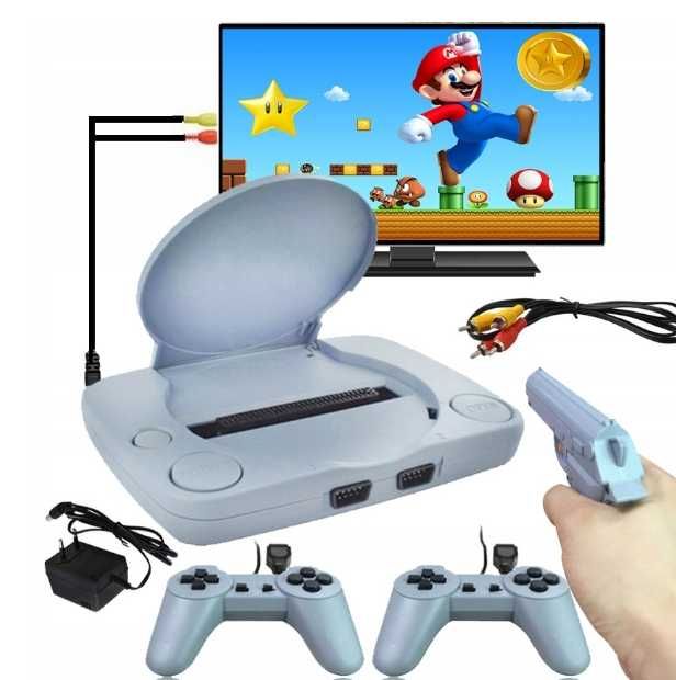 GRA TELEWIZYJNA KONSOLA retro klasyczne gry 8 BIT 2 pady pistolet tv