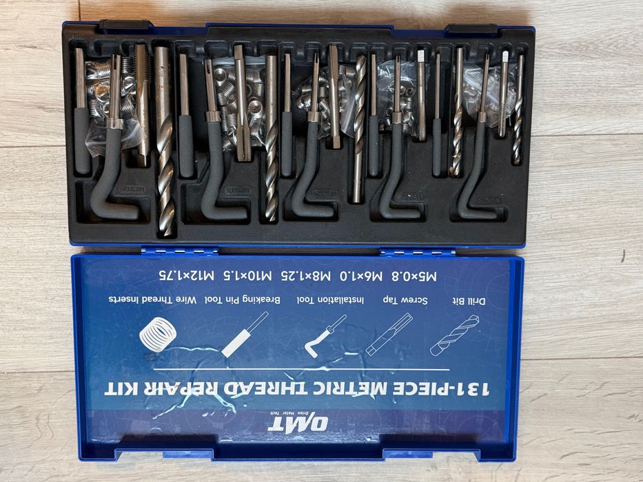 Набор для восстановления повреждённой резьбы M5–M12, 131 шт.