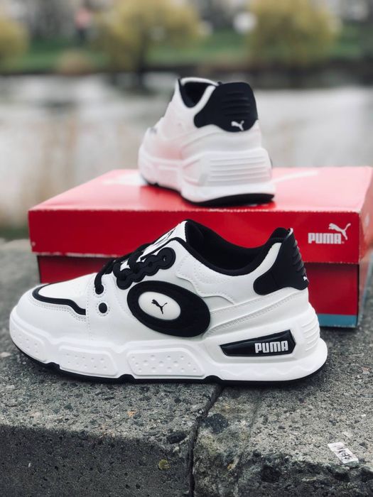 Молодежные красовки пума / Белые мужские кросовки puma / кожаные летние кросовки пума для мужчин / натуральная кожа