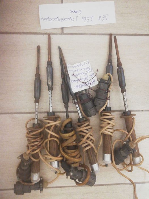Паяльники СССР, ел.обжигалки для ізоляції проводів, припой ПОС-61