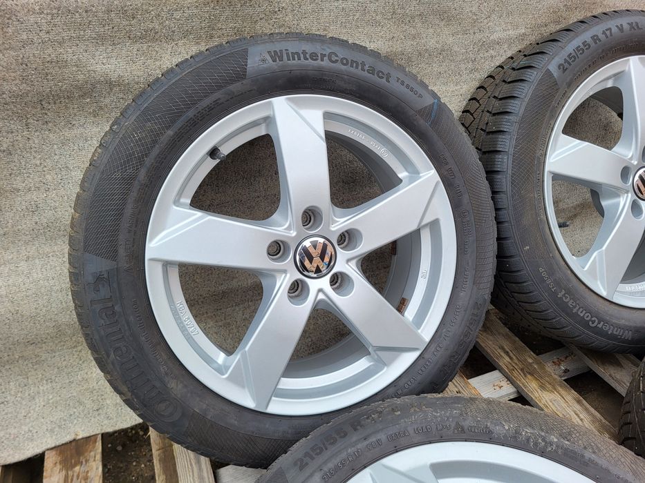 [K371] Koła zimowe 17 Cali 5x112 + Opony 215/55/17 6m VW Passat Touran