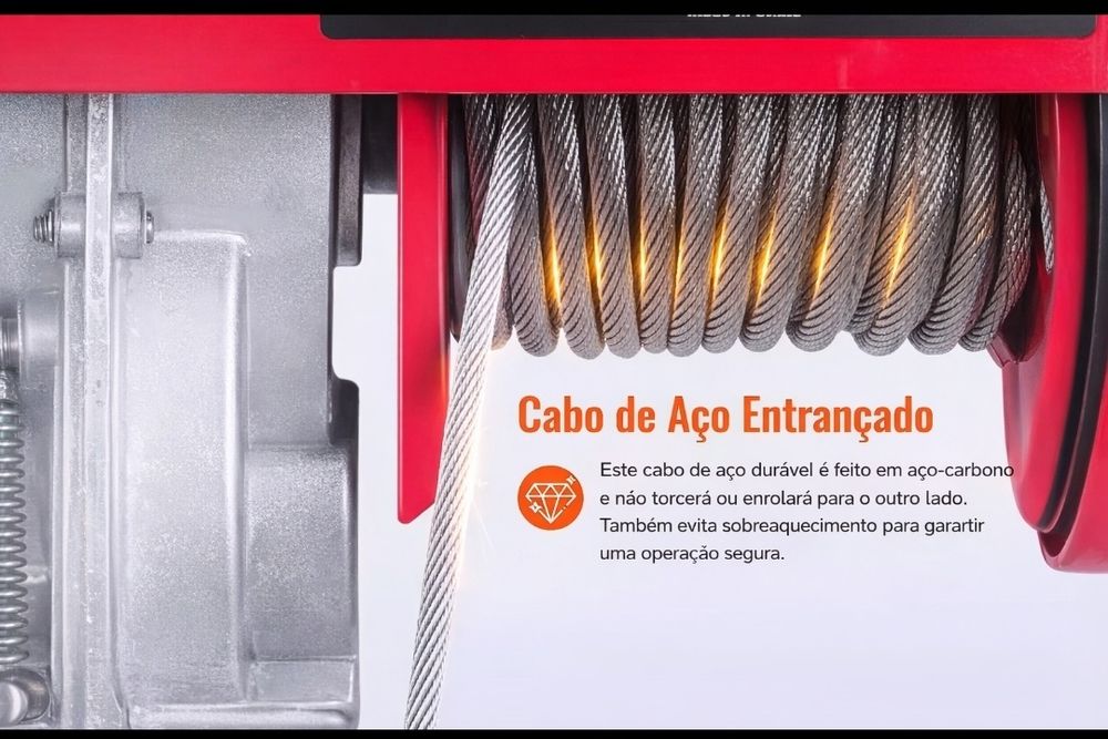 Guincho Elétrico VEVOR 250kg 220V (500kg com roldana) – Novo