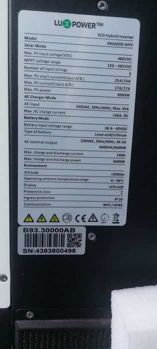 Інвертор luxpower 6кВт.