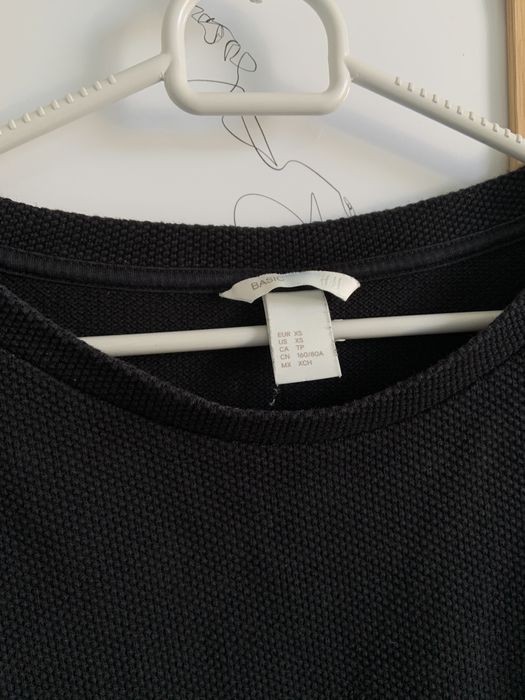 Bluza czarna basic H&M rozmiar XS 100% bawełna