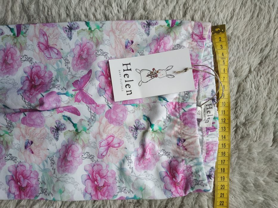 Nowe legginsy/różowe/kwiaty/motyle/prezent/Helen/r.92/98