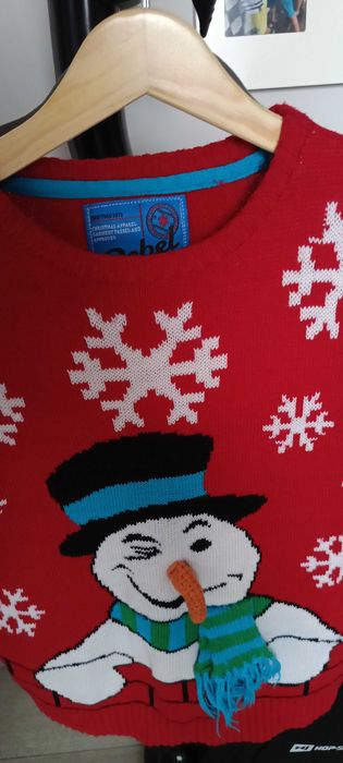 Sweter Bałwan Świąteczny rozmiar 134