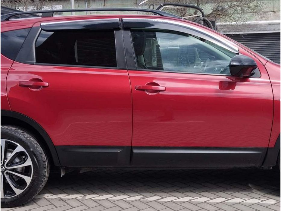 Nissan Qashqai 2007-2014 рр. Вітровики з хромом (4 шт, Sunplex Chrome)