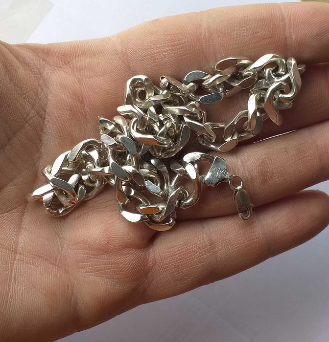 Łańcuszek pancerka 83,81 gram srebro 925