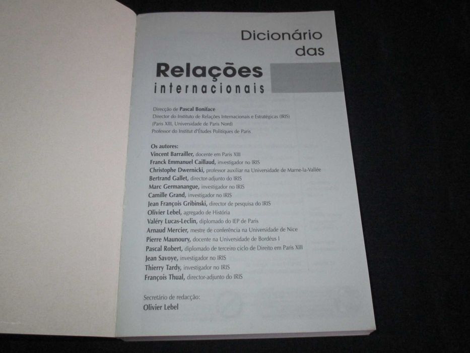 Livro Dicionário das Relações Internacionais Pascal Boniface