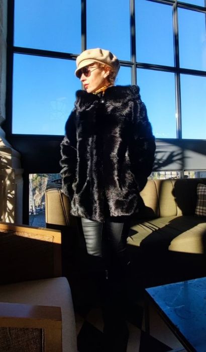Casaco de vison luxuoso "Rainha da Neve" (Snejnaya Koroleva)