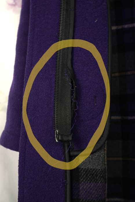 Fioletowa budrysówka damska płaszcz wełna London Tradition S