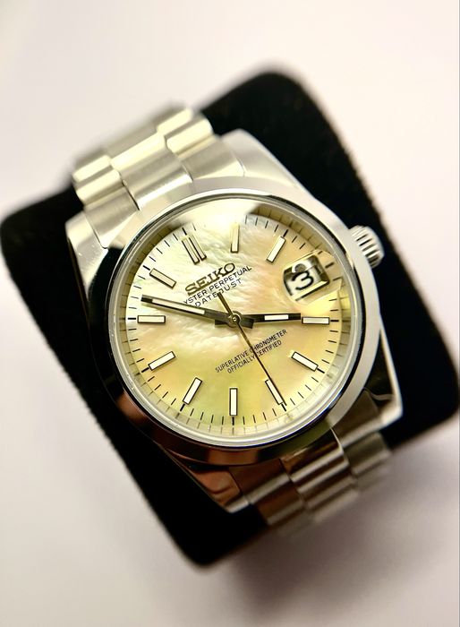 Customowy zegarek automatyczny „Seiko mod - Złota perła”