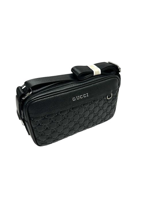 Чоловіча сумка Gucci через плече шкіряна messenger  | гучі клатч месенджер