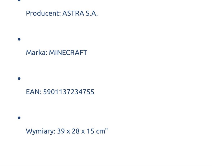 Plecak Minecraft nowy z metka