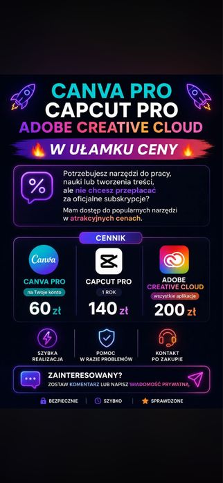 Capcut pro canva pro (na rok czasu)za ułamek ceny