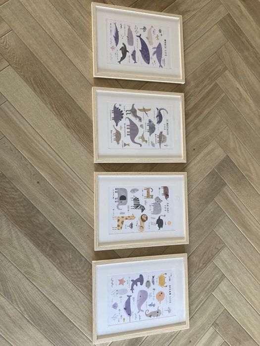 4 plakaty dzieciece poster store 30 x 40 safari, dinosaur