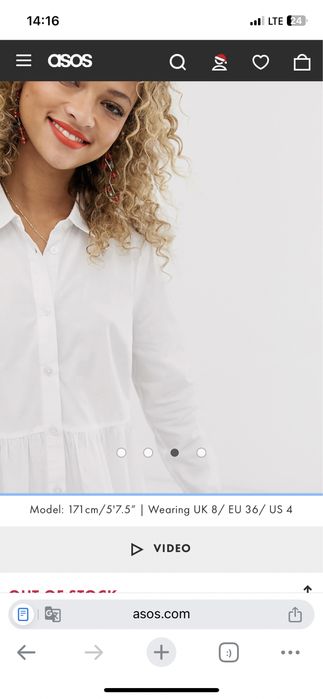 Білосніжна сукня asos design uk 8