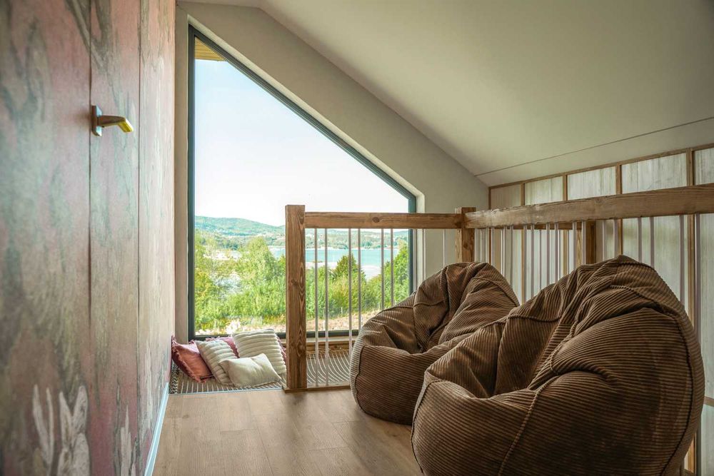 Domek z prywatną balią i widokiem na jezioro