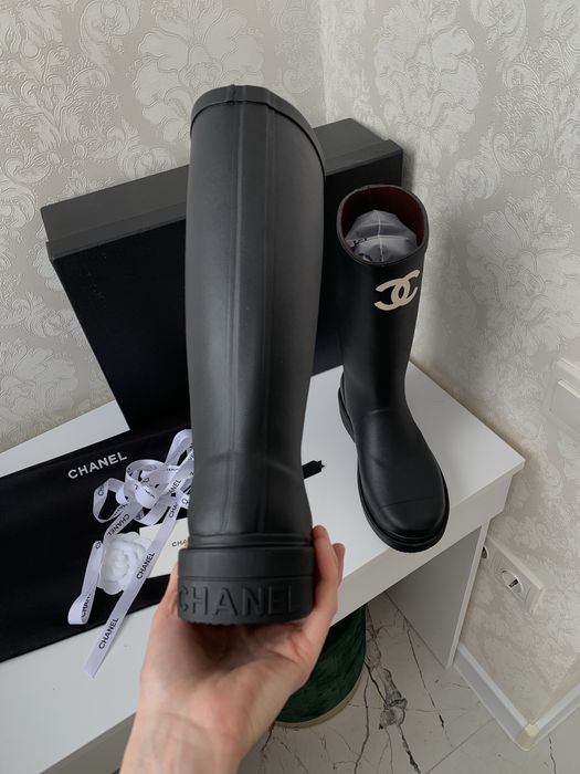 Гумові чоботи Chanel резиновые сапоги шанель chanel люкс