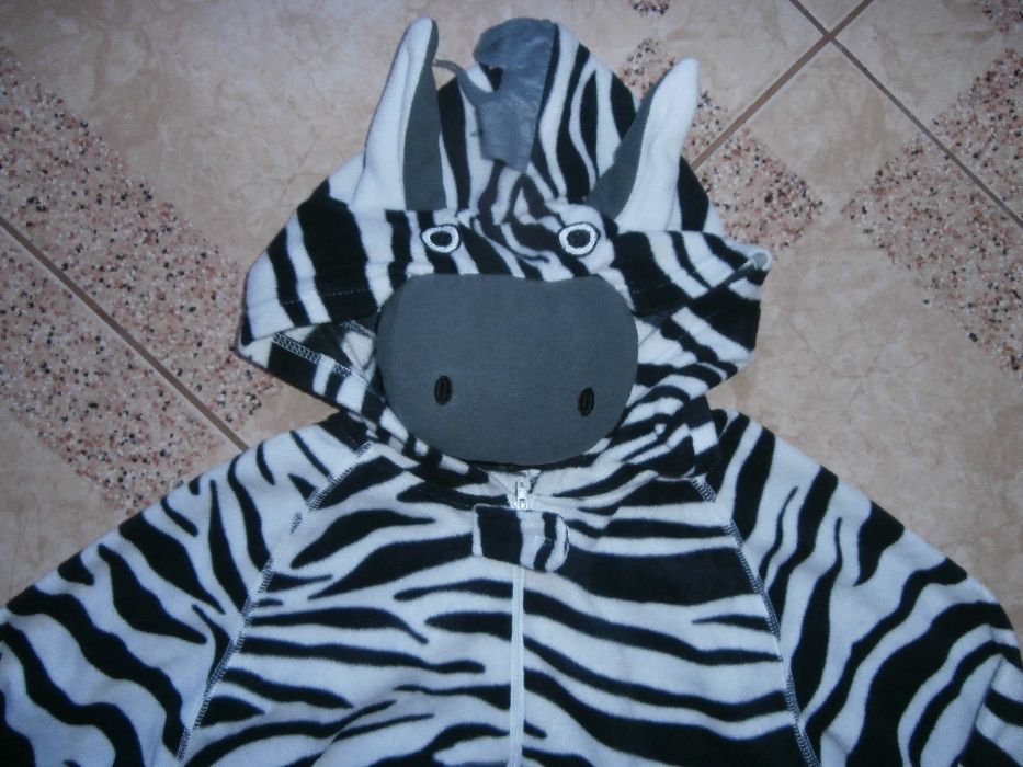 kostium przebranie strój piżama z polaru ZEBRA  M/L