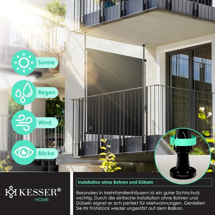 Маркиза жалюзь для вертикальної тераси, балкона Kesser 120x310см