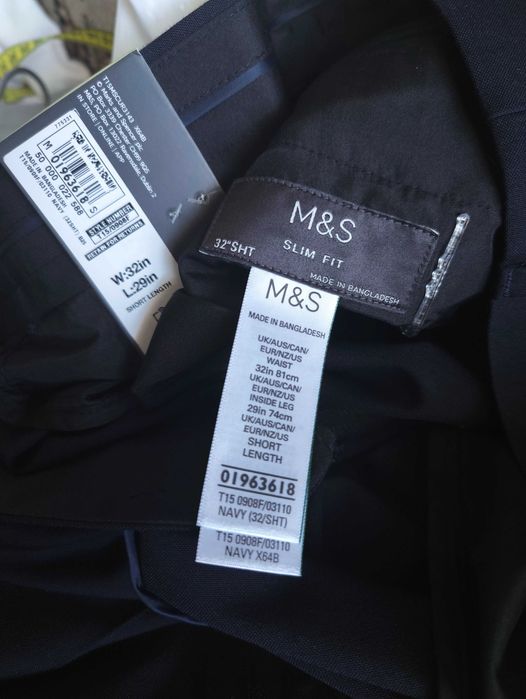 Джинсы брюки Marks&Spencer trousers United Kingdom w32 dark navy.