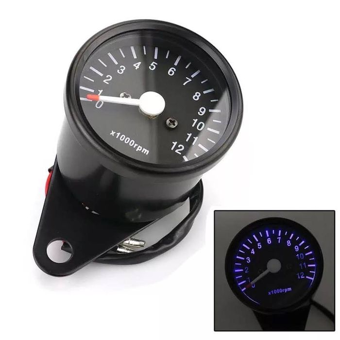 Conta-rotações tacómetro analógico universal moto 0-12000 RPM 12V