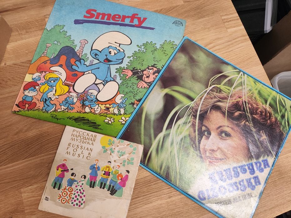 3 plyty winylowe Smerfy, Russian Folk Music, Krystyna Giżowska