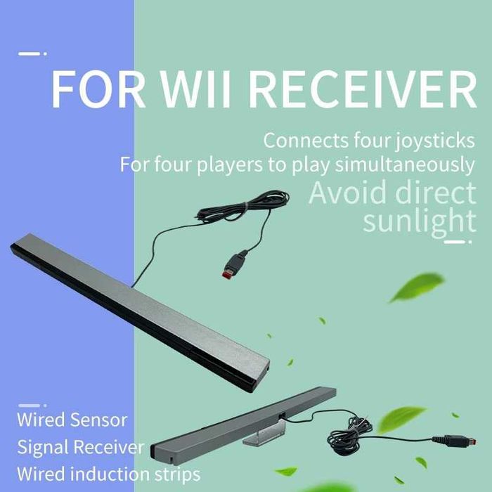 Barra Sensor com Fio para Nintendo Wii e Wii U – Receptor Sensor para Controle de Movimento NOVO