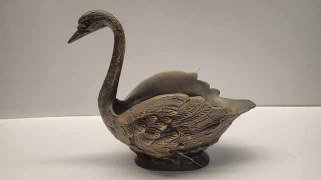 Estatueta de Cisne em Bronze