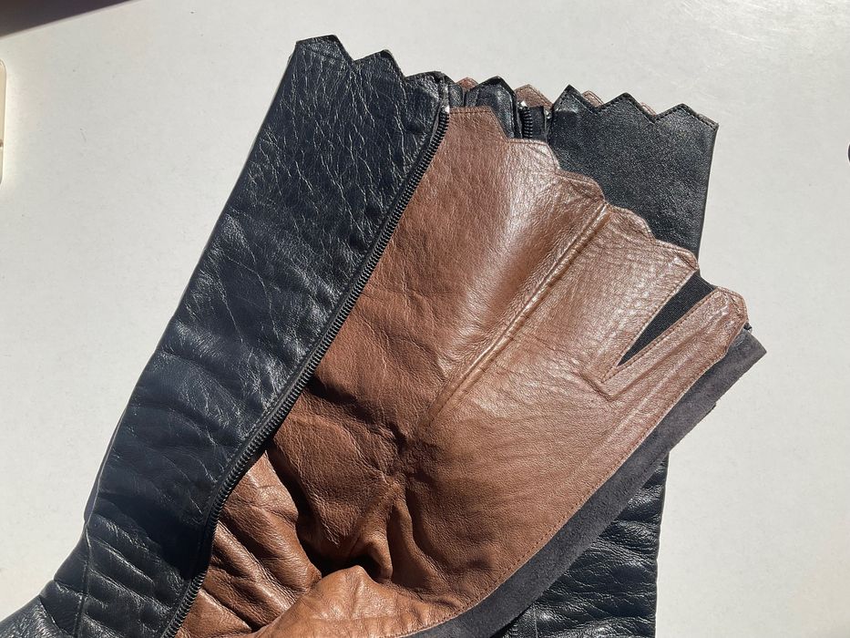 Vintage Leather High-heel Boots - Black High-heel Boots