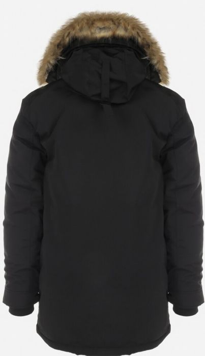 Parka z kapturem z futerkiem meska