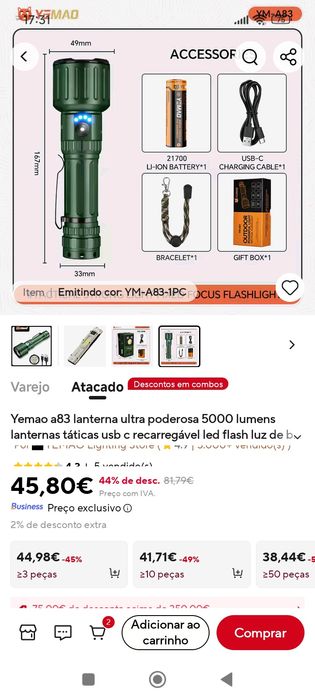 A83- 5080 Lm. Feita  p. Forças Especiais e de Elite,