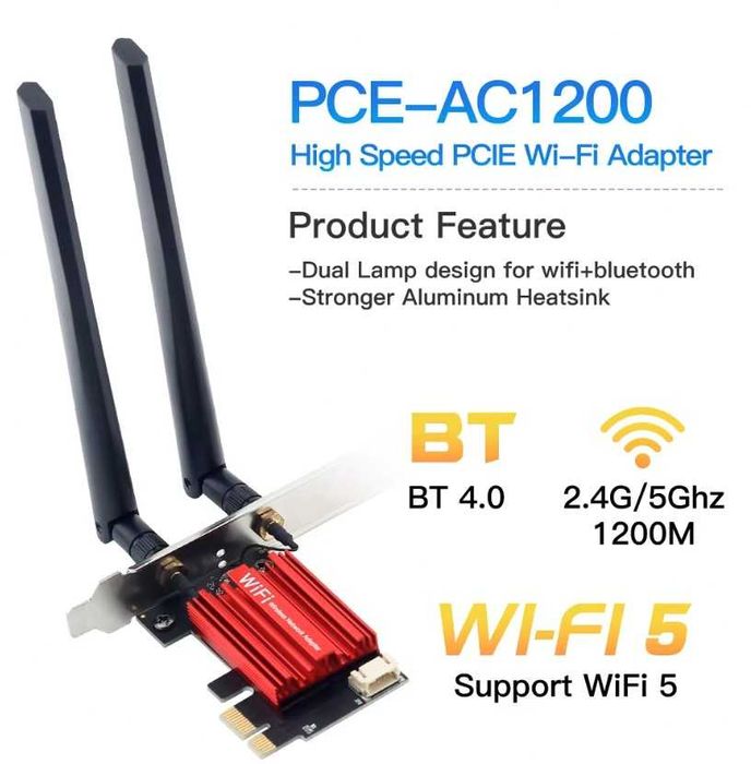 Karta sieciowa WiFi 5 + Bluetooth