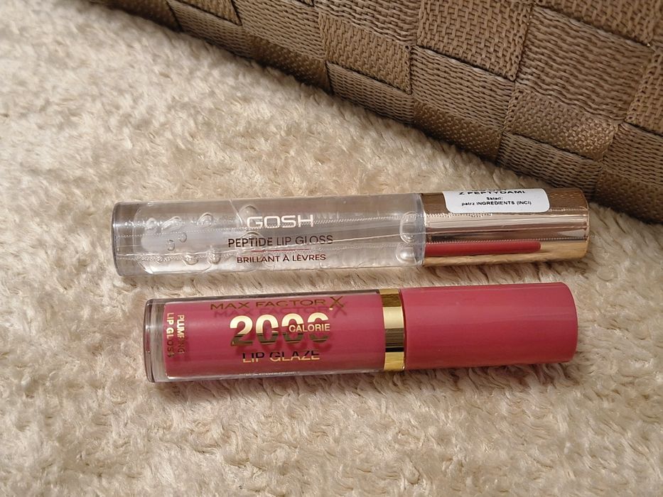 Błyszczyk do ust Max Factor 2000 Lip Glaze,Gosh z peptydami, zestaw