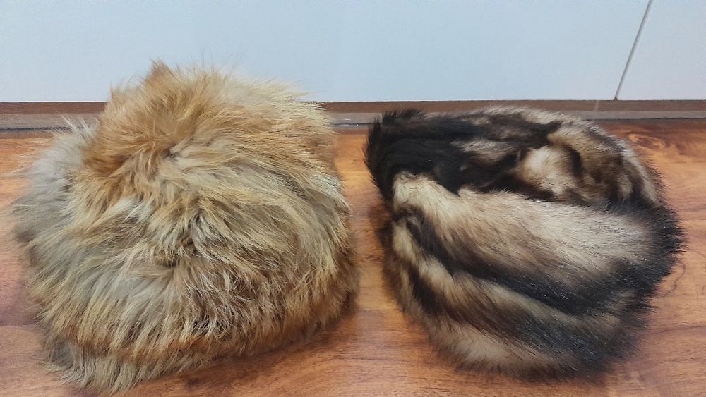 2x Czapka futro etola