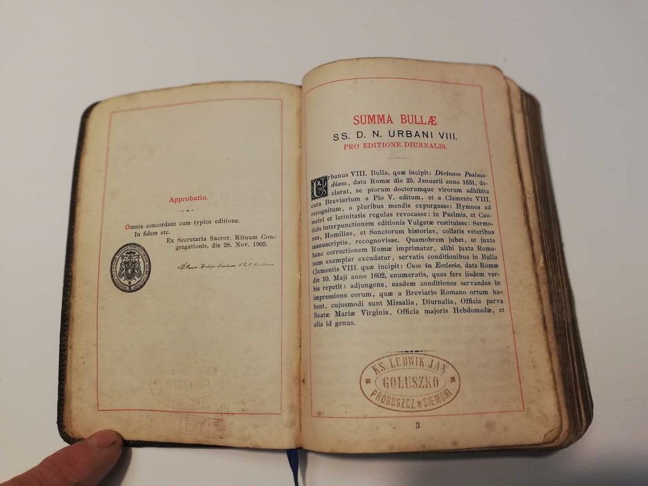 Horae Diurnae. Breviarii Romani, 1903r.