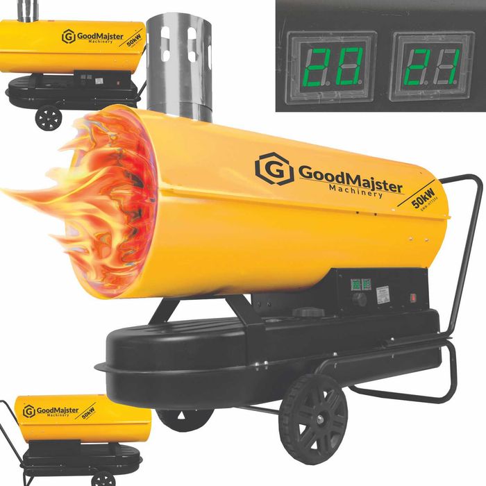 NAGRZEWNICA olejowa z KOMINEM bezzapachowa SPALINOWA termostatem 50kW