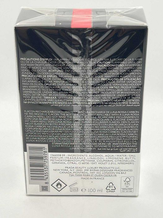 Prada Luna Rossa Carbon edt 100 мл Оригинал