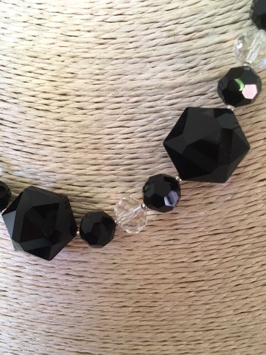 Naszyjnik korale kolia z naturalnego kamienia onyks.