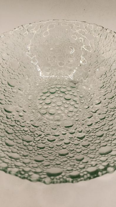 Szkło zielone misja owocarka salaterka krople rosy
