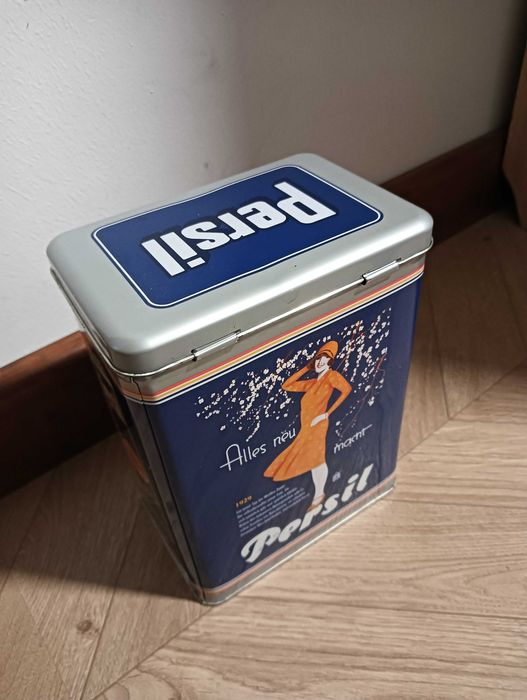 Puszka metalowa na proszek do prania kapsułki Persil w stylu Vintage