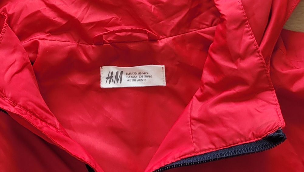 Wiatrówka H&M 170 cm 14 lat odpinany kaptur