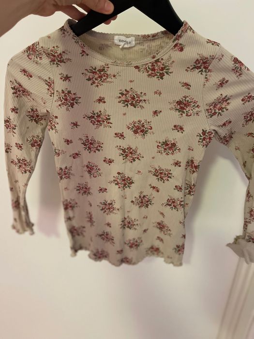 Ніжна в рубчік кофта в квіти на дівчинку6-8 р.122-128 органічний котон