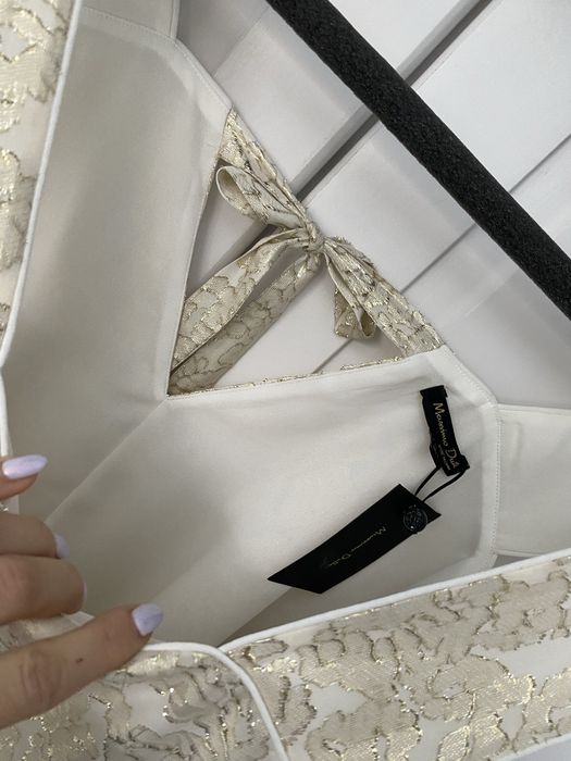 Massimo Dutti jedwabny top bluzka złota nitka silk seta 38 M 40