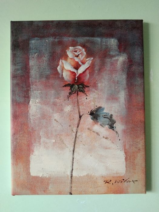 obraz olejny - róża