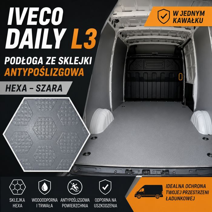 Podłoga IVECO Daily L3 | Sklejka Antypoślizgowa HEXA Szara | 1 element